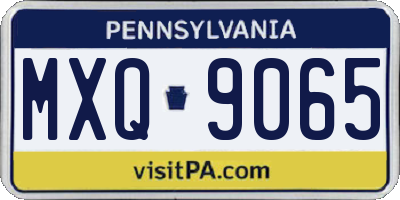 PA license plate MXQ9065