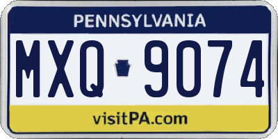 PA license plate MXQ9074