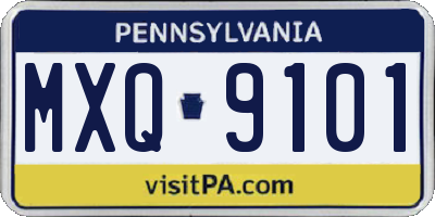 PA license plate MXQ9101