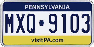 PA license plate MXQ9103