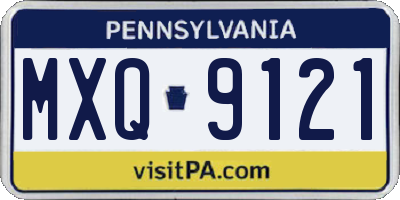 PA license plate MXQ9121