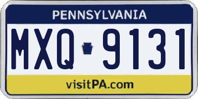 PA license plate MXQ9131