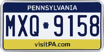 PA license plate MXQ9158