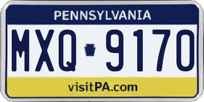 PA license plate MXQ9170