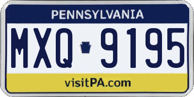 PA license plate MXQ9195