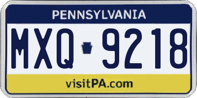 PA license plate MXQ9218