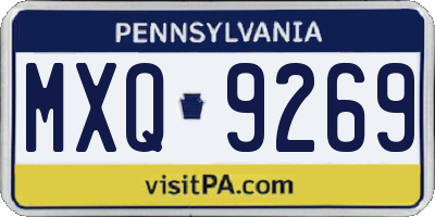 PA license plate MXQ9269
