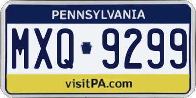 PA license plate MXQ9299