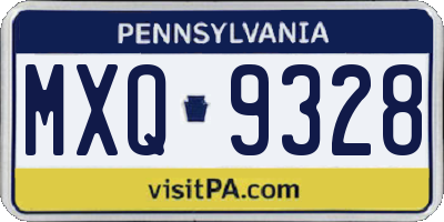 PA license plate MXQ9328