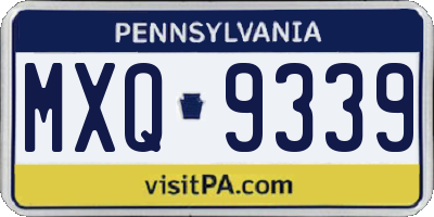 PA license plate MXQ9339