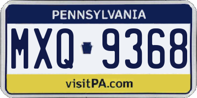 PA license plate MXQ9368