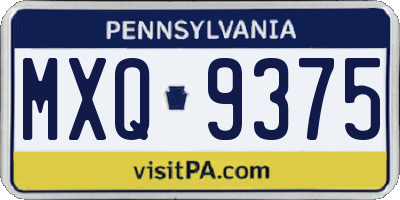 PA license plate MXQ9375