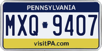 PA license plate MXQ9407