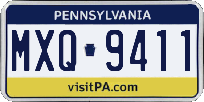 PA license plate MXQ9411