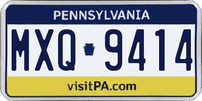 PA license plate MXQ9414