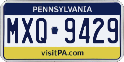 PA license plate MXQ9429