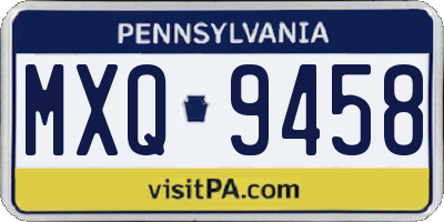 PA license plate MXQ9458