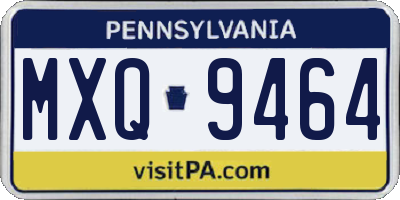 PA license plate MXQ9464
