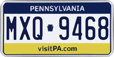PA license plate MXQ9468
