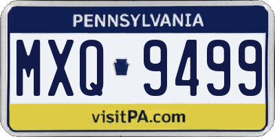 PA license plate MXQ9499