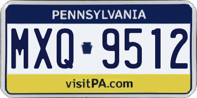 PA license plate MXQ9512
