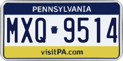 PA license plate MXQ9514