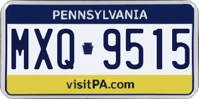 PA license plate MXQ9515