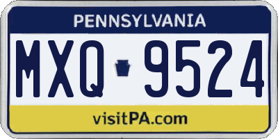 PA license plate MXQ9524