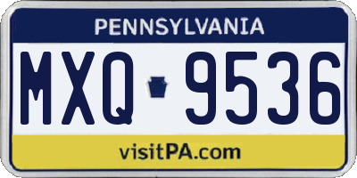PA license plate MXQ9536