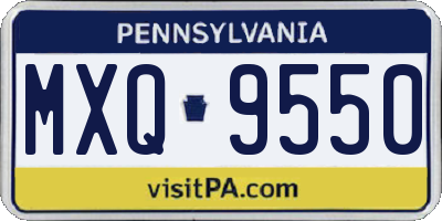 PA license plate MXQ9550