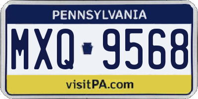 PA license plate MXQ9568