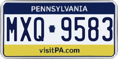 PA license plate MXQ9583