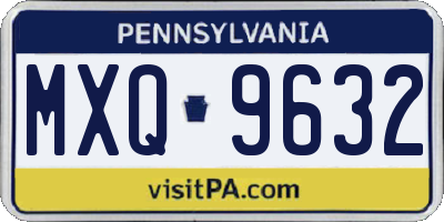 PA license plate MXQ9632