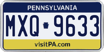 PA license plate MXQ9633