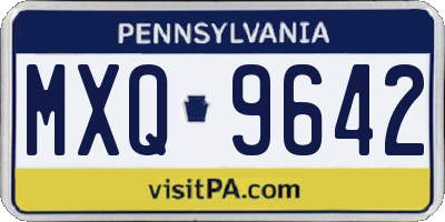 PA license plate MXQ9642