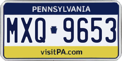 PA license plate MXQ9653