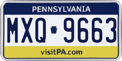 PA license plate MXQ9663