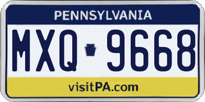 PA license plate MXQ9668