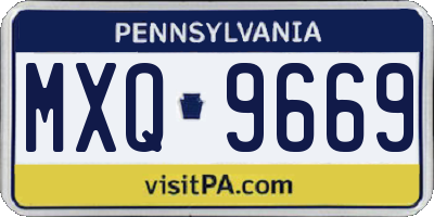 PA license plate MXQ9669