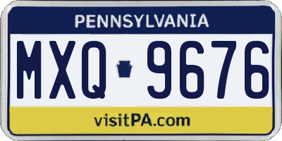 PA license plate MXQ9676