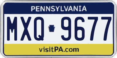 PA license plate MXQ9677