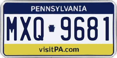 PA license plate MXQ9681