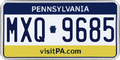 PA license plate MXQ9685