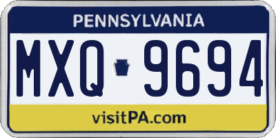 PA license plate MXQ9694