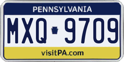 PA license plate MXQ9709