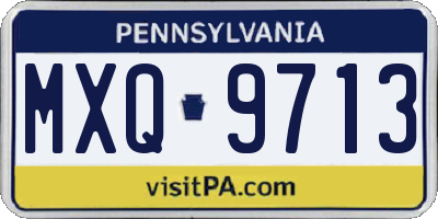 PA license plate MXQ9713