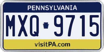 PA license plate MXQ9715