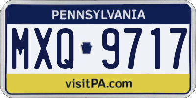 PA license plate MXQ9717