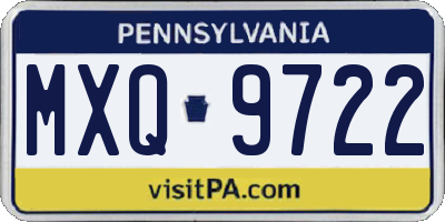 PA license plate MXQ9722