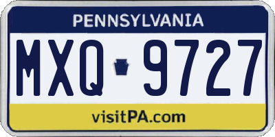 PA license plate MXQ9727